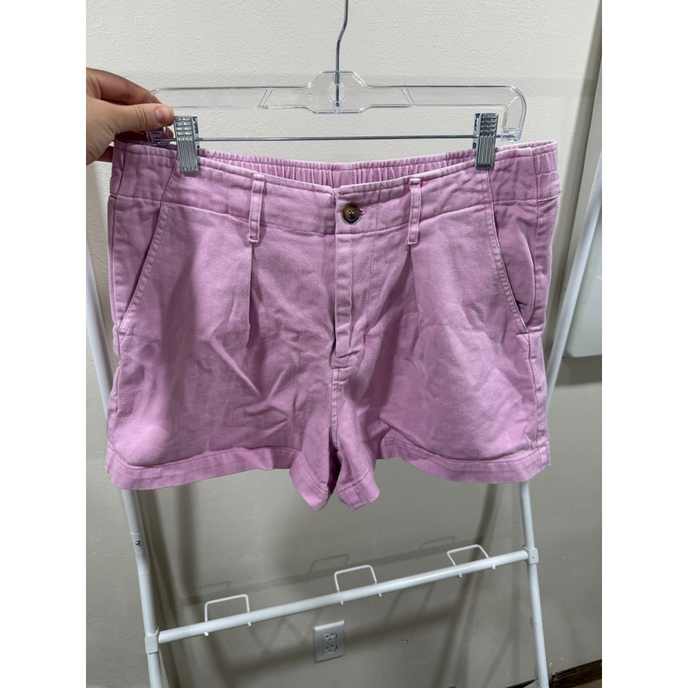 Coquette Clean Girl Basic Cargo Pleat Shorts Pink Medium Elastic Waist